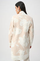 Abstract Jacquard Cardigan - Oatmeal/winter White