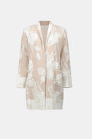 Abstract Jacquard Cardigan - Oatmeal/winter White