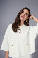 Sweater Knit Boxy Jumper - Winter White