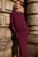 Sweater Knit Boxy Jumper - Merlot