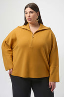 Zipped Collar Boxy Jumper - Medallion