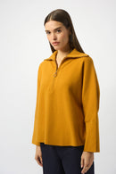 Zipped Collar Boxy Jumper - Medallion