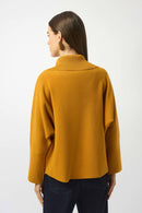 Zipped Collar Boxy Jumper - Medallion