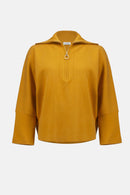 Zipped Collar Boxy Jumper - Medallion