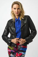 Foil Faux Suede Fitted Jacket - Black