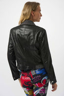 Foil Faux Suede Fitted Jacket - Black
