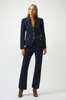 Denim Fitted Blazer - Indigo