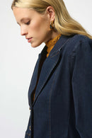 Denim Fitted Blazer - Indigo