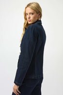 Denim Fitted Blazer - Indigo