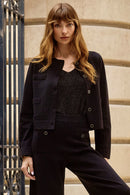 Button-Front Jacket - Black