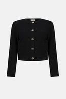 Button-Front Jacket - Black