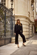 Straight Leg Trousers - Black