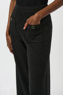 Straight Leg Trousers - Black