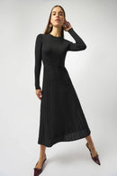 Crew Neck Dress - Black