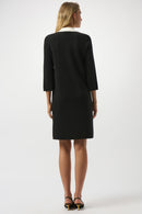 Contrast Shirt Collar Dress - Black/vanilla