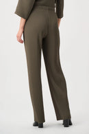 Pleated Wide-Leg Trouser - Avocado