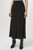 Silky Knit Maxi Skirt - Black