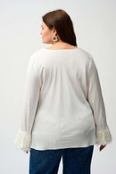 Satin Cowl Neck Top - Winter White