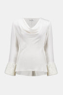 Satin Cowl Neck Top - Winter White