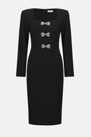 Scuba Crepe Sheath Dress - Black