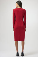 Scuba Crepe Sheath Dress - Deep Cherry