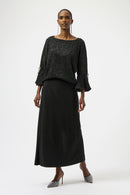 Metallic Knit Boxy Top - Black