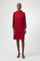 Scuba Jersey Dress - Deep Cherry