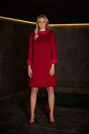 Scuba Jersey Dress - Deep Cherry
