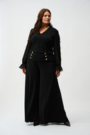 Moss Crepe Flared Trouser - Black