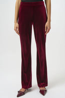 Velvet Flared Trousers - Burgundy