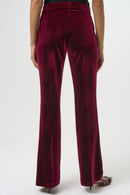 Velvet Flared Trousers - Burgundy