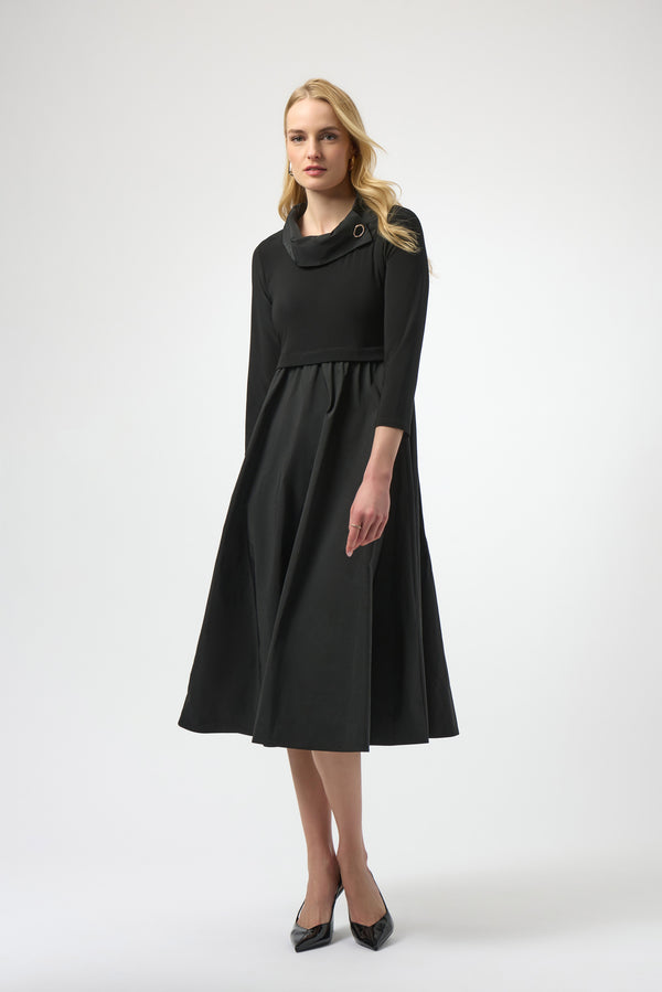 Knit Fit and Flare Dress - Black