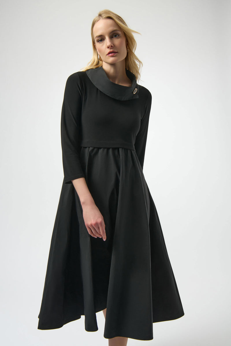 Knit Fit and Flare Dress - Black