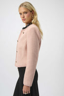 Boucle Collarless Jacket - Rose