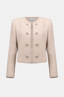 Boucle Collarless Jacket - Rose