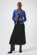 Foiled Faux Suede Jacket - Royal Sapphire