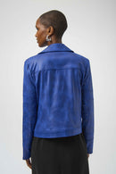 Foiled Faux Suede Jacket - Royal Sapphire