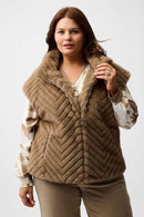 Chevron Faux Fur Vest - Mink