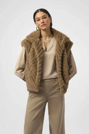 Chevron Faux Fur Vest - Mink