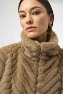 Chevron Faux Fur Vest - Mink