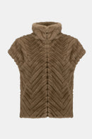 Chevron Faux Fur Vest - Mink