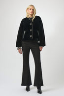Bonded Faux Fur Jacket - Black