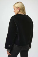 Bonded Faux Fur Jacket - Black