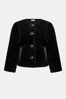 Bonded Faux Fur Jacket - Black