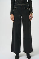 Wide Leg Stretch Jeans - Black