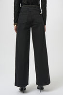 Wide Leg Stretch Jeans - Black