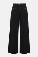 Wide Leg Stretch Jeans - Black