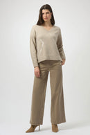 Classic Wide Leg Jeans - Fawn