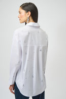 Stretch Poplin Boxy Blouse - White