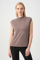 Sleeveless Jumper - Mink/gold